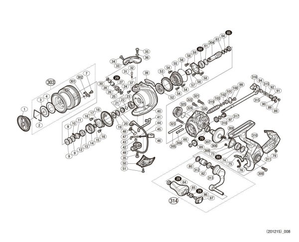 Photo1: [SHIMANO] Genuine Spare Parts for 20 VANFORD C2500SHG Product Code: 042033 **Back-order (Shipping in 3-4 weeks after receiving order) (1)