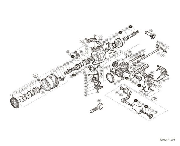 Photo1: [SHIMANO] Genuine Spare Parts for 17 SEPHIA Ci4+ C3000SHG Product Code: 037138 **Back-order (Shipping in 3-4 weeks after receiving order) (1)