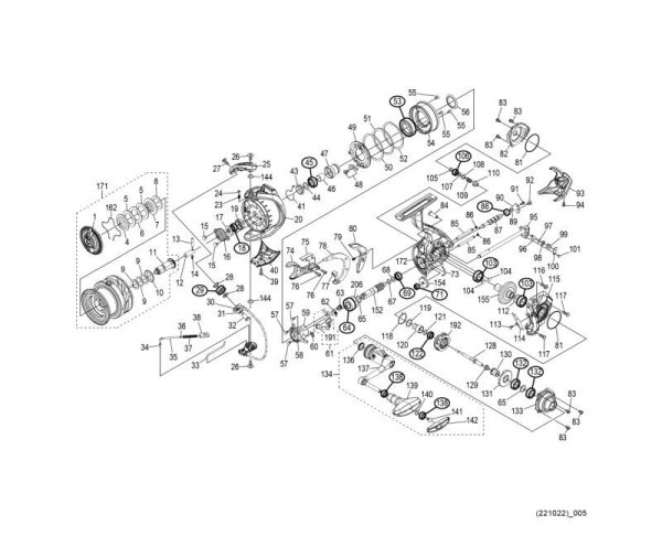 Photo1: [SHIMANO] Genuine Spare Parts for 21 BB-X TECHNIUM 2500DXXG SUT L Product Code: 043535 **Back-order (Shipping in 3-4 weeks after receiving order) (1)