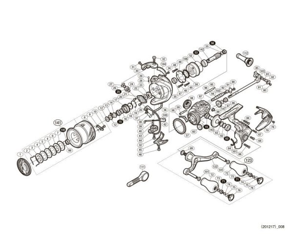 Photo1: [SHIMANO] Genuine Spare Parts for 17 SEPHIA Ci4+ C3000SDHHG Product Code: 037145 **Back-order (Shipping in 3-4 weeks after receiving order) (1)