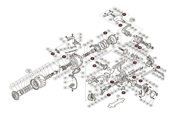 Photo1: [SHIMANO] Genuine Spare Parts for 15 BB-X TECHNIUM C3000DXG S RIGHT Product Code: 034861 **Back-order (Shipping in 3-4 weeks after receiving order) (1)