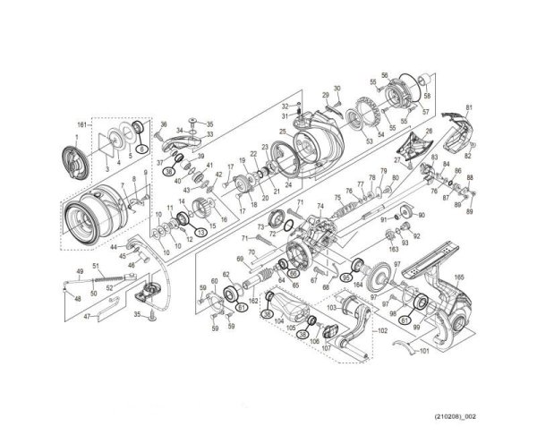 Photo1: [SHIMANO] Genuine Spare Parts for 21 COMPLEX XR C2000 F4 HG Product Code: 043467 **Back-order (Shipping in 3-4 weeks after receiving order) (1)