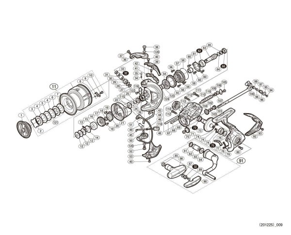 Photo1: [SHIMANO] Genuine Spare Parts for 19 STRADIC 4000 Product Code: 040220 **Back-order (Shipping in 3-4 weeks after receiving order) (1)