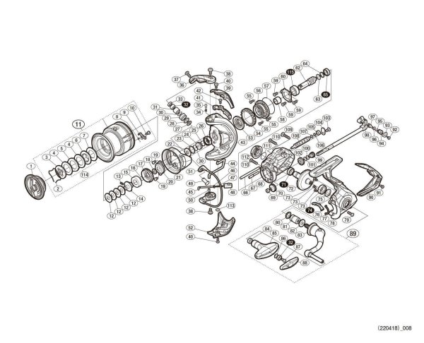 Photo1: [SHIMANO] Genuine Spare Parts for 19 STRADIC 3000MHG Product Code: 040213 **Back-order (Shipping in 3-4 weeks after receiving order) (1)