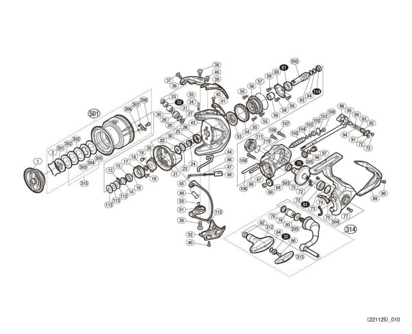 Photo1: [SHIMANO] Genuine Spare Parts for 19 STRADIC C3000XG Product Code: 040206 **Back-order (Shipping in 3-4 weeks after receiving order) (1)