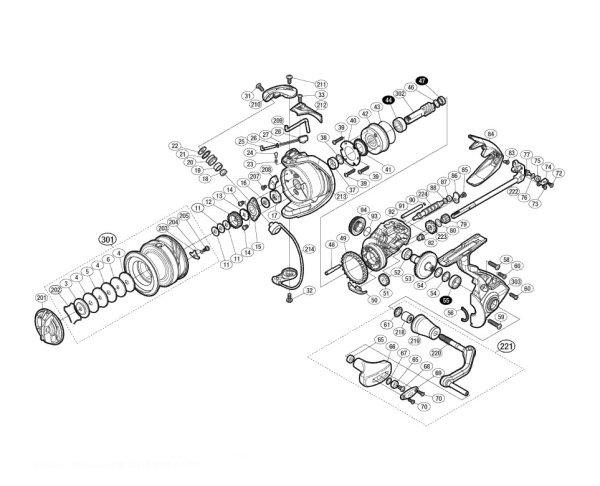 Photo1: [SHIMANO] Genuine Spare Parts for 19 SPHEROS SW 4000XG  Product Code: 041357 **Back-order (Shipping in 3-4 weeks after receiving order) (1)