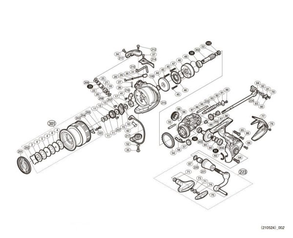 Photo1: [SHIMANO] Genuine Spare Parts for 20 EXSENCE BB 4000MXG Product Code: 042002 **Back-order (Shipping in 3-4 weeks after receiving order) (1)