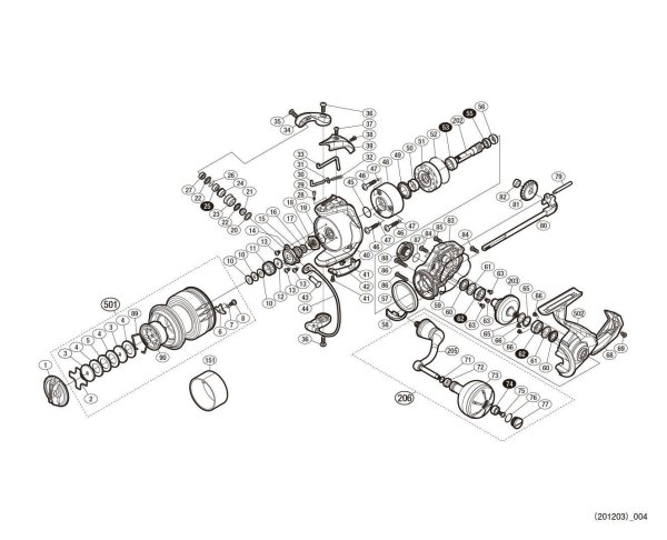 Photo1: [SHIMANO] Genuine Spare Parts for 20 STRADIC SW 6000XG Product Code: 042477 **Back-order (Shipping in 3-4 weeks after receiving order) (1)