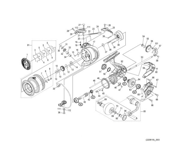 Photo1: [SHIMANO] Genuine Spare Parts for 22 SAHARA C5000XG Product Code: 044600 **Back-order (Shipping in 3-4 weeks after receiving order) (1)