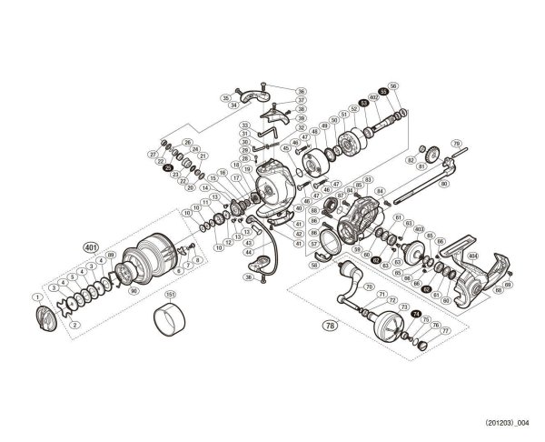 Photo1: [SHIMANO] Genuine Spare Parts for 20 STRADIC SW 6000HG Product Code: 042460 **Back-order (Shipping in 3-4 weeks after receiving order) (1)