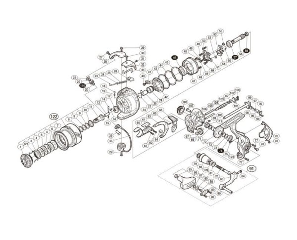 Photo1: [SHIMANO] Genuine Spare Parts for 16 BB-X Larissa 2500DXG Product Code: 036070 **Back-order (Shipping in 3-4 weeks after receiving order) (1)