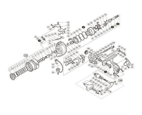 Photo1: [SHIMANO] Genuine Spare Parts for 16 BB-X Larissa 2500DHG Product Code: 036063 **Back-order (Shipping in 3-4 weeks after receiving order) (1)