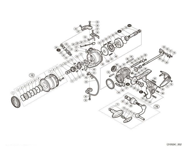 Photo1: [SHIMANO] Genuine Spare Parts for 20 EXSENCE BB 3000MHG Product Code: 041982 **Back-order (Shipping in 3-4 weeks after receiving order) (1)