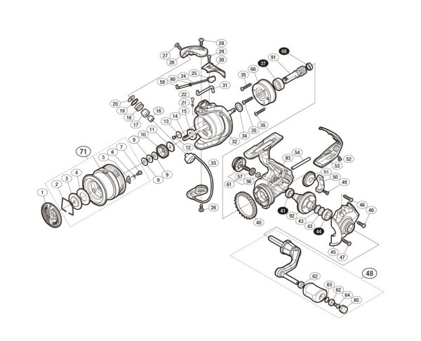 Photo1: [SHIMANO] Genuine Spare Parts for 17 SAHARA C2000HGS Product Code: 036254 **Back-order (Shipping in 3-4 weeks after receiving order) (1)