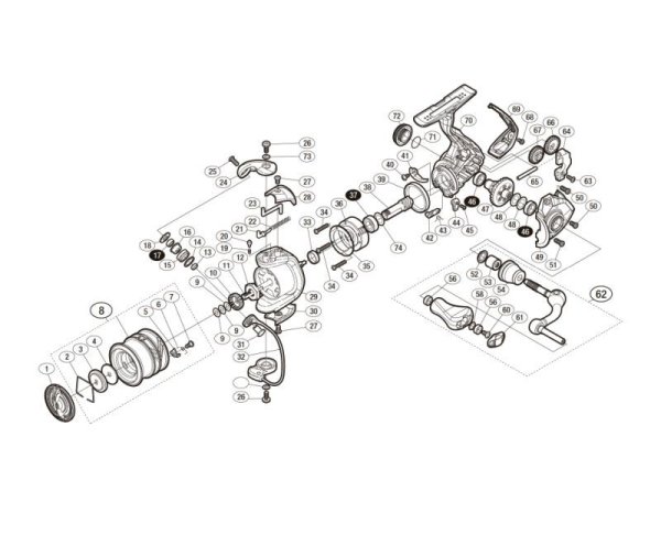 Photo1: [SHIMANO] Genuine Spare Parts for 18 Soare BB 500S Product Code: 039361 **Back-order (Shipping in 3-4 weeks after receiving order) (1)