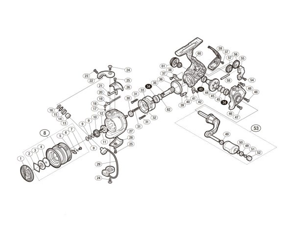 Photo1: [SHIMANO] Genuine Spare Parts for 18 SAHARA 500 Product Code: 038883 **Back-order (Shipping in 3-4 weeks after receiving order) (1)