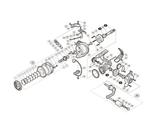 Photo1: [SHIMANO] Genuine Spare Parts for 17 SAHARA 2500 Product Code: 036261 **Back-order (Shipping in 3-4 weeks after receiving order) (1)