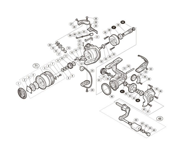 Photo1: [SHIMANO] Genuine Spare Parts for 17 SAHARA C2000S Product Code: 036247 **Back-order (Shipping in 3-4 weeks after receiving order) (1)