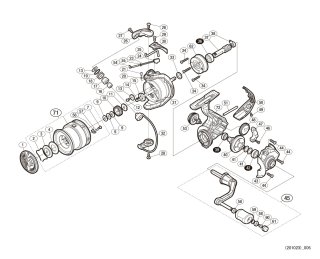 SHIMANO] Genuine Spare Parts for 17-18 SEDONA 2500SPE Product Code