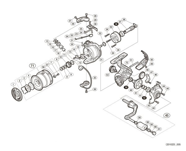 Photo1: [SHIMANO] Genuine Spare Parts for 17-18 SEDONA 2500SPE Product Code: 036834 **Back-order (Shipping in 3-4 weeks after receiving order) (1)