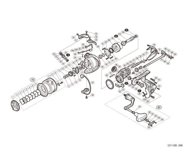 Photo1: [SHIMANO] Genuine Spare Parts for 17 ULTEGRA 4000XG Product Code: 036490 **Back-order (Shipping in 3-4 weeks after receiving order) (1)