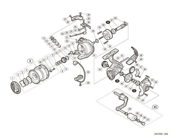 Photo1: [SHIMANO] Genuine Spare Parts for 17-18 SEDONA 2500 Product Code: 036803 **Back-order (Shipping in 3-4 weeks after receiving order) (1)