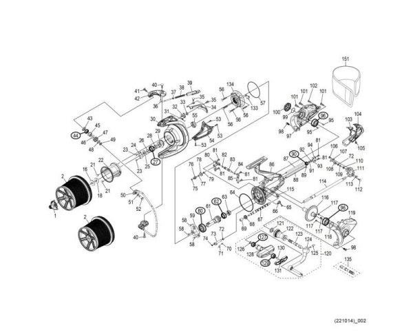 Photo1: [SHIMANO] Genuine Spare Parts for 22 KISU SPECIAL 45 Competition Edition Ultrafine Product Code: 044358 **Back-order (Shipping in 3-4 weeks after receiving order) (1)