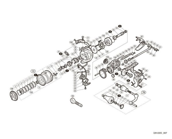 Photo1: [SHIMANO] Genuine Spare Parts for 17 SUSTAIN 3000XG Product Code: 037602 **Back-order (Shipping in 3-4 weeks after receiving order) (1)