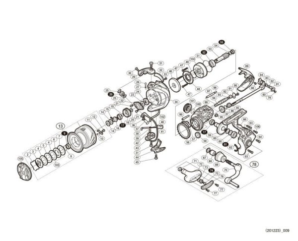 Photo1: [SHIMANO] Genuine Spare Parts for 17 SUSTAIN C3000HG Product Code: 037596 **Back-order (Shipping in 3-4 weeks after receiving order) (1)