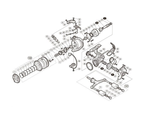 Photo1: [SHIMANO] Genuine Spare Parts for 16-18 NASCI C3000DH Product Code: 036346 **Back-order (Shipping in 3-4 weeks after receiving order) (1)