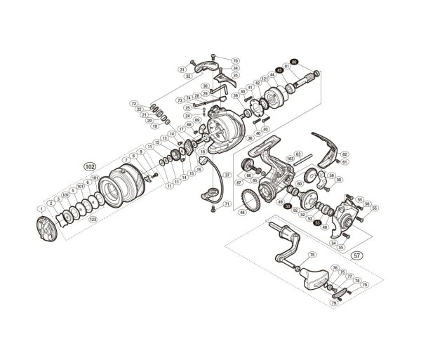 Photo1: [SHIMANO] Genuine Spare Parts for 16-18 NASCI C5000XG Product Code: 035776 **Back-order (Shipping in 3-4 weeks after receiving order) (1)