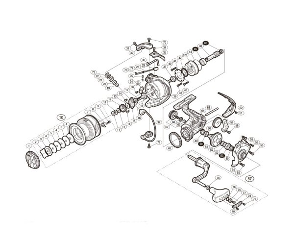 Photo1: [SHIMANO] Genuine Spare Parts for 16-18 NASCI 4000 Product Code: 035752 **Back-order (Shipping in 3-4 weeks after receiving order) (1)