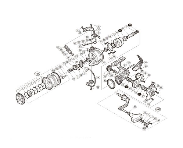 Photo1: [SHIMANO] Genuine Spare Parts for 16-18 NASCI C3000HG Product Code: 035738 **Back-order (Shipping in 3-4 weeks after receiving order) (1)