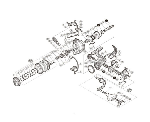 Photo1: [SHIMANO] Genuine Spare Parts for 16-18 NASCI C3000 Product Code: 035721 **Back-order (Shipping in 3-4 weeks after receiving order) (1)