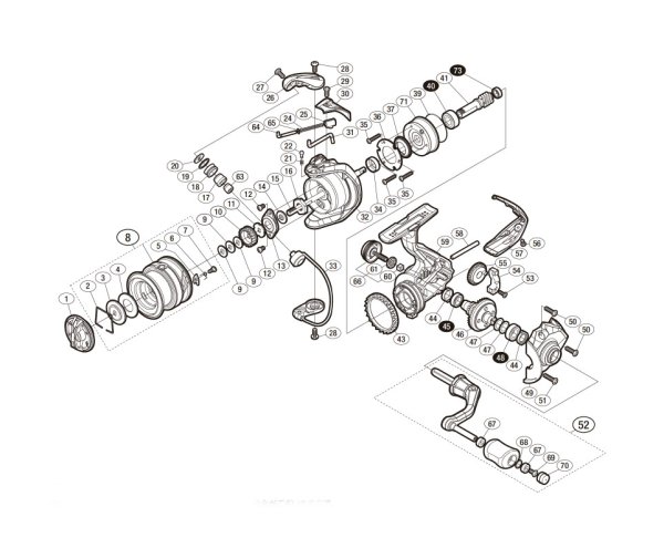 Photo1: [SHIMANO] Genuine Spare Parts for 16-18 NASCI 1000 Product Code: 035677 **Back-order (Shipping in 3-4 weeks after receiving order) (1)