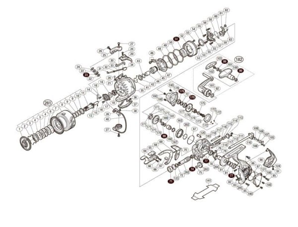 Photo1: [SHIMANO] Genuine Spare Parts for 17 BB-X HYPER FORCE C3000D TYPE-GS RIGHT Product Code: 037664 **Back-order (Shipping in 3-4 weeks after receiving order) (1)