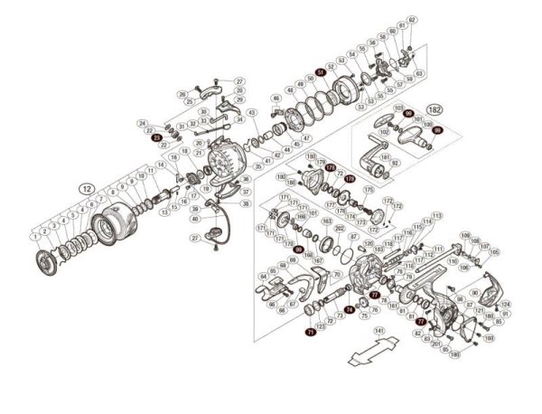 Photo1: [SHIMANO] Genuine Spare Parts for 17 BB-X HYPER FORCE C3000DXGS RIGHT Product Code: 037695 **Back-order (Shipping in 3-4 weeks after receiving order) (1)