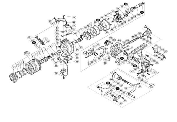 Photo1: [SHIMANO] Genuine Spare Parts for 14 BB-X HYPER FORCE C2000DXG Product Code: 032997 **Back-order (Shipping in 3-4 weeks after receiving order) (1)