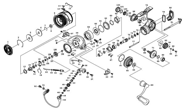 Photo1: [DAIWA] Genuine Spare Parts for 20 LUVIAS FC LT2500S-XH Product code: 00060203 **Back-order (Shipping in 3-4 weeks after receiving order) (1)