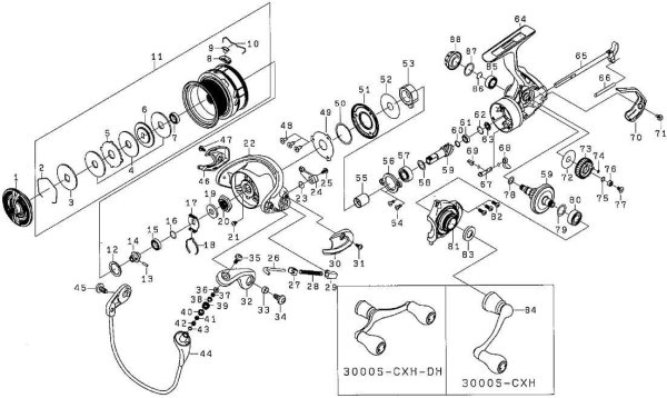 Photo1: [DAIWA] Genuine Spare Parts for 18 EMERALDAS AIR LT3000S-CXH Product code: 00060041 **Back-order (Shipping in 3-4 weeks after receiving order) (1)