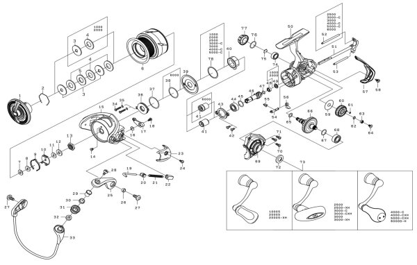 Photo1: [DAIWA] Genuine Spare Parts for 21 FREAMS LT3000-XH Product code: 00060270 **Back-order (Shipping in 3-4 weeks after receiving order) (1)