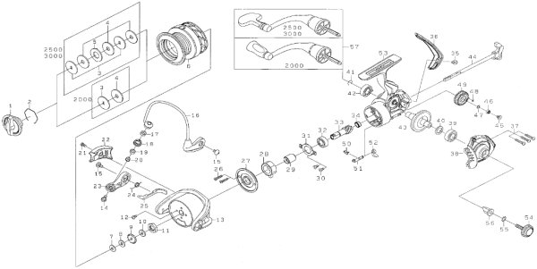 Photo1: [DAIWA] Genuine Spare Parts for 17 WORLD SPIN CF2500 Product code: 00050424 **Back-order (Shipping in 3-4 weeks after receiving order) (1)