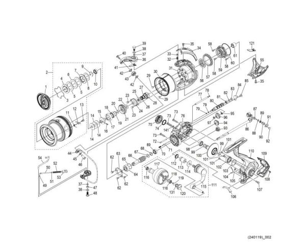 Photo1: [SHIMANO] Genuine Spare Parts for 24 TWIN POWER C5000XG Product Code: 046888 **Back-order (Shipping in 3-4 weeks after receiving order) (1)