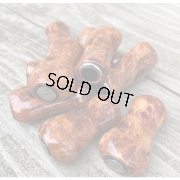 Photo3: [FHF/fishing house freedom] Wood Handle Knob Paddle Shape "Karin" (Padouk) Burl Monochrome (1 piece) F-08 (3)