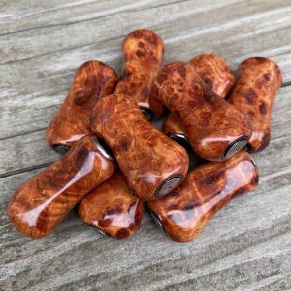 Photo7: [FHF/fishing house freedom] Wood Handle Knob Paddle Shape "Karin" (Padouk) Burl Monochrome (1 piece) F-08 (7)