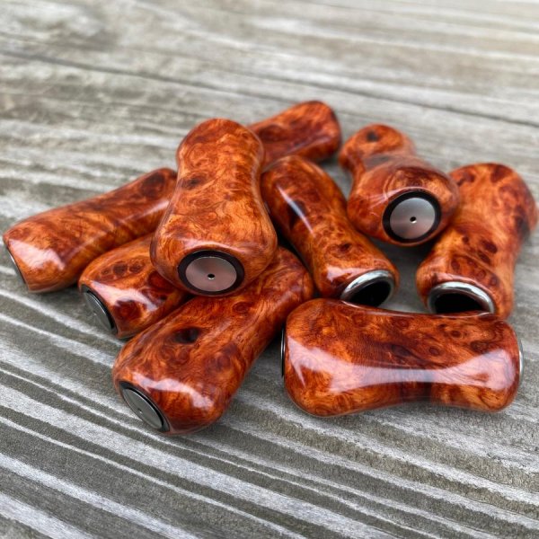 Photo5: [FHF/fishing house freedom] Wood Handle Knob Paddle Shape "Karin" (Padouk) Burl Monochrome (1 piece) F-08 (5)