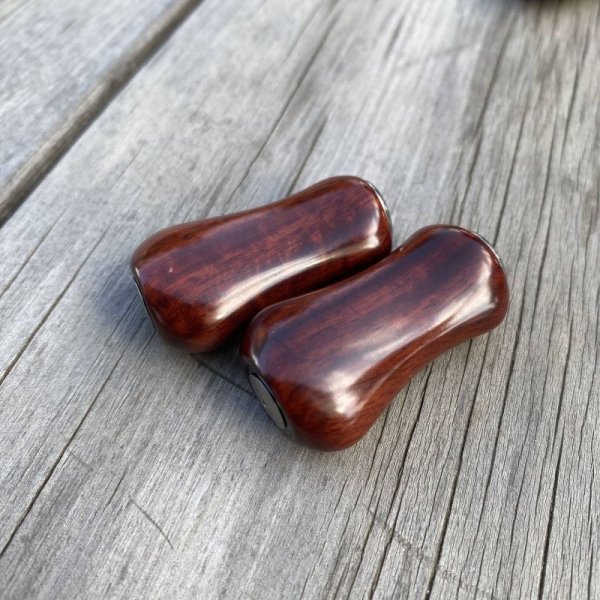 Photo5: [FHF/fishing house freedom] Wood Handle Knob Paddle Shape "SHITAN" (Red Sandalwood/Rosewood/Padouk) (1 piece) F-10 (5)