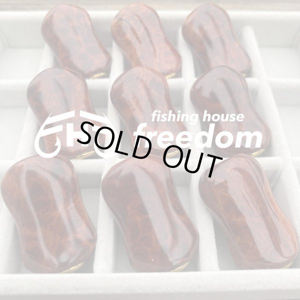 Photo1: [FHF/fishing house freedom] Wood Handle Knob Oval Shape Premium "Karin" (Padouk) Monochrome Burl (1 piece)  (1)