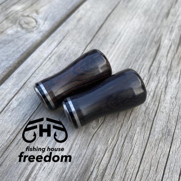 Photo8: [FHF/fishing house freedom] Wood Handle Knob Round Shape Ebony (1 piece) F-20 (8)