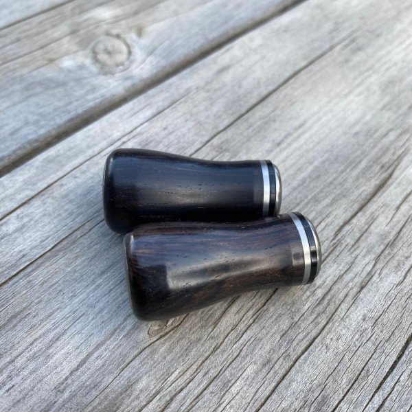 Photo7: [FHF/fishing house freedom] Wood Handle Knob Round Shape Ebony (1 piece) F-20 (7)